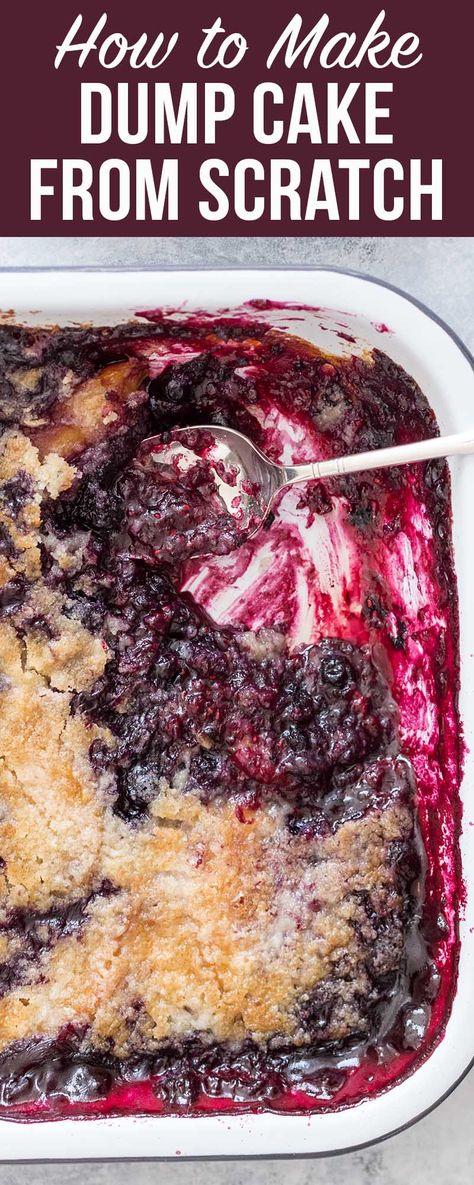 Canned Pie Filling, Blueberry Dump Cake, Peach Dump Cake, Blueberry Dump Cakes, Cake From Scratch, Diy Easy Recipes, Cake Easy, Dump Cake Recipes, 9x13 Baking Dish