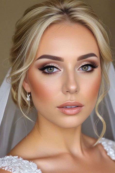 Timeless Bridal Glow, bridal makeup, wedding makeup, bridal makeup look Cool Toned Bridesmaid Makeup, Formal Inspo Makeup, Bridal Green Eyes Makeup, Ball Makeup Looks Blue Eyes, Makeup For Wedding Blue Eyes, Bridal Makeup Fall Romantic, Champagne Bridal Makeup Look, Timeless Bride Makeup, Sparkle Wedding Makeup