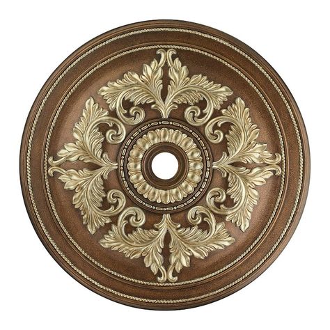 Ekena Millwork Bonetti 31.25-in x 31.25-in White Polyurethane Ceiling Medallion in the Ceiling Medallions department at Lowes.com Bronze Accessories, General Lighting, Bronze Lighting, Ceiling Medallion, Leaf Motif, Plastic Furniture, Livex Lighting, Patina Finish, Outdoor Hanging Lights