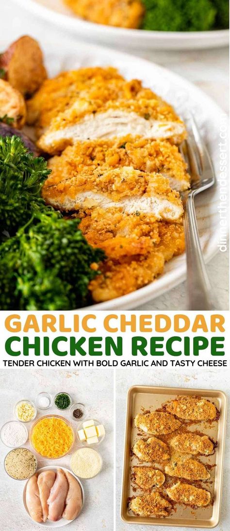 Cheezit Chicken Oven Baked, Baked Cheddar Chicken, Garlic Butter Cheddar Chicken, Baked Chicken Recipes Cheese, Cheesy Cheddar Chicken, Garlic Cheddar Chicken Bake, Baked Chicken Ideas Ovens, Baked Garlic Chicken Recipes, Cheddar Chicken Recipes