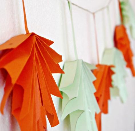 Paper Leaf Garland, Playdough Slime, Green Leaf Decor, Magnolia Leaf Garland, Deco Mesh Garland, Paper Leaf, Fall Leaf Garland, Homemade Clay, Pumpkin Garland