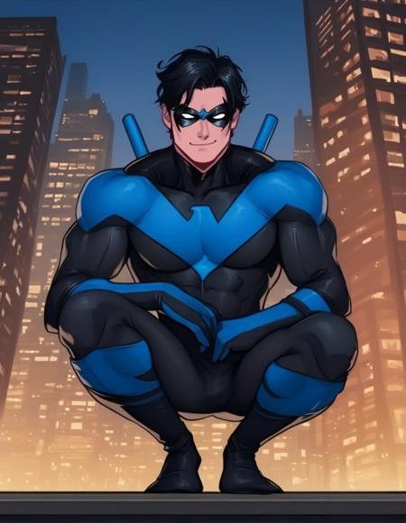 Red Hood Webtoon, Dc Comics Nightwing, Nightwing Fan Art, Nightwing Tattoo, Funny Discord Status Ideas, Nightwing Teen Titans, Nightwing Painting, Hot Nightwing Fanart, Nightwing Without Mask