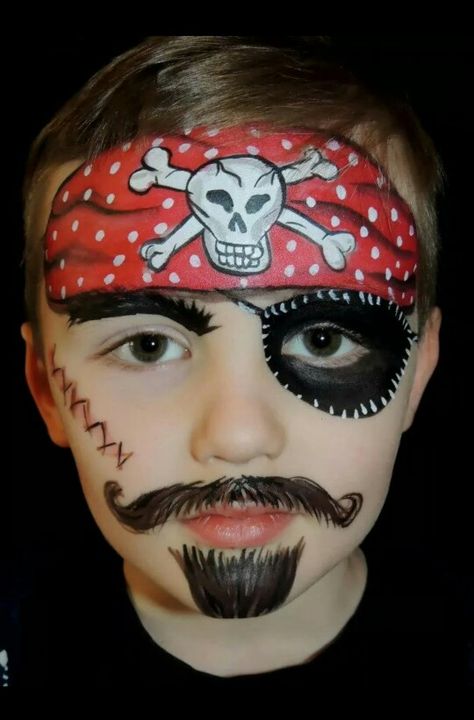 Pirate By Amandamazing Maquillaje Halloween Infantil, Boy Halloween Makeup, Pirate Makeup, Bodysuit Tattoos, Pirate Face, Face Painting Easy, Kids Face Paint, Face Art Makeup, Body Suit Tattoo