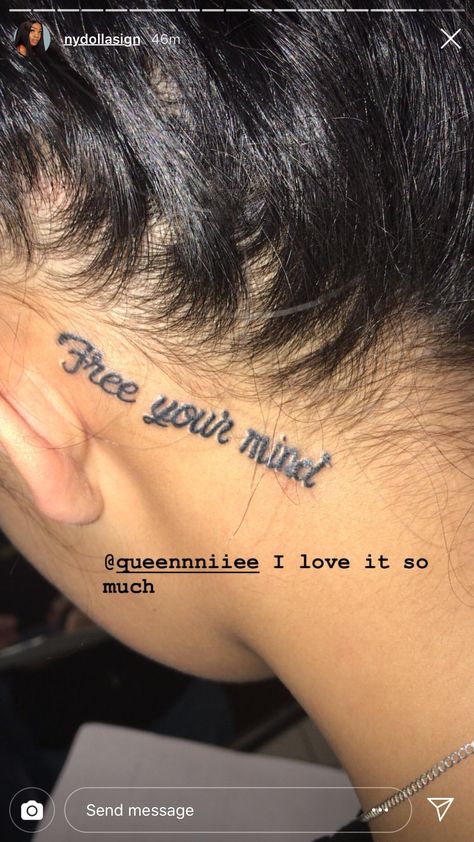 Behind The Ear Tattoo Ideas Words, Back Of The Ear Tattoos For Women, Cute Neck Tattoos For Women, Behind Ear Tattoo Ideas, Tattoo Ideas Neck, Pretty Face Tattoos, Ways Tattoo, Tattoos Behind The Ear, Ear Tats