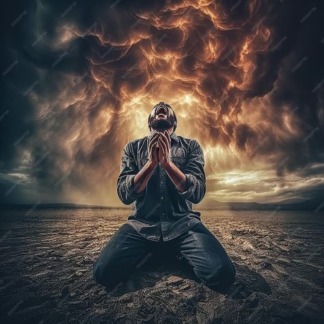 Premium AI Image | man on his knees screaming in severe anger looking Man On His Knees Reference, Person On Their Knees, Godly Background, Anger In Artwork, Man On His Knees Praying, Emotion References, Anger In Paintings, Man On His Knees, Rage Art Anger