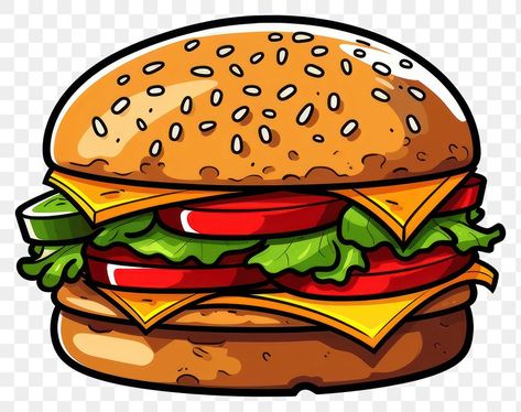 Hamburger Drawing, Burger Drawing, Burger Images, Cute Cartoon Food, Burger Vector, Burger Cartoon, Food Hamburger, Vegetable Cartoon, Food Tattoos