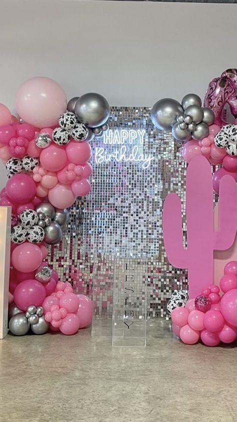 Pink Cowgirl Bday Party Ideas, Cowboy Disco Party Decorations, Pink Cowgirl Party Invitation, Disco Cowgirl Birthday Party One, Cowgirl Brunch Theme, Disco Cowgirl Outfit Birthday Party, Country Glam Birthday Party, Cowboy Disco Birthday Party, Last Rodeo Birthday Party