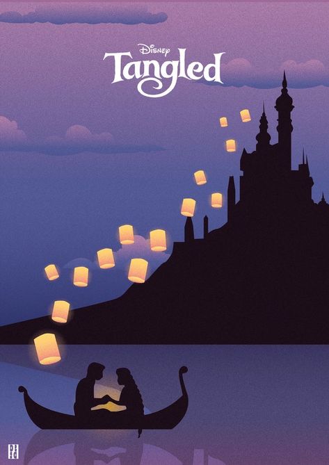 Tangled Illustration, Vintage Disney Posters, Disney Movie Posters, Disney Canvas Art, Disney Canvas, Disney Paintings, Disney Posters, Art Disney, Movie Posters Minimalist