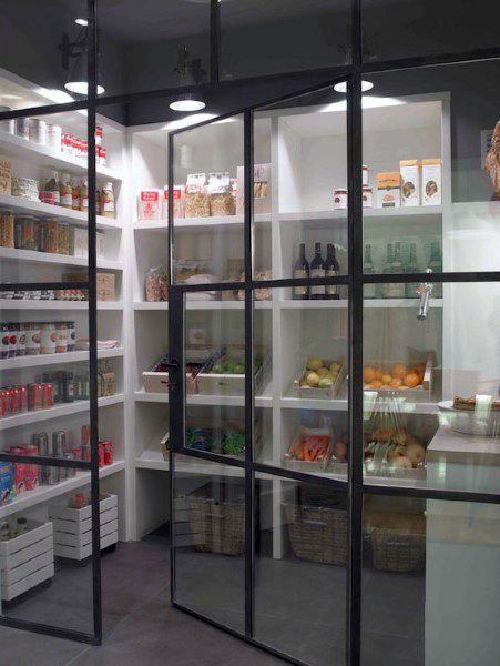 Top 70 Best Kitchen Pantry Ideas - Organized Storage Designs Desain Pantry Dapur, Rustic Pantry Door, Modern Kitchen Pantry, Rustic Pantry, Pantry Decor, Glass Pantry Door, Glass Pantry, Farmhouse Pantry, Pantry Room