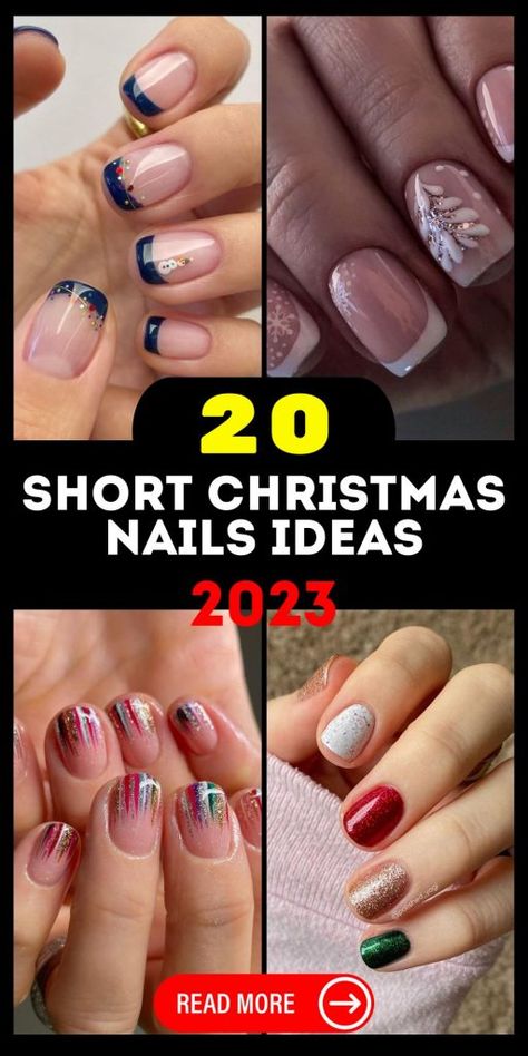 2023 Christmas Nail 20 Ideas: Red, Green, and More for Stunning Short Design Holiday Nails 2023 Short, Holiday Nail Ideas 2023, Christmas Short Nails 2023, 2023 Christmas Nail Trends, Short Christmas Nail Designs 2023, Short Christmas Nails 2023, Christmas Nail Colors 2023, Simple Short Christmas Nail Designs, Christmas Nails Elegant Holidays