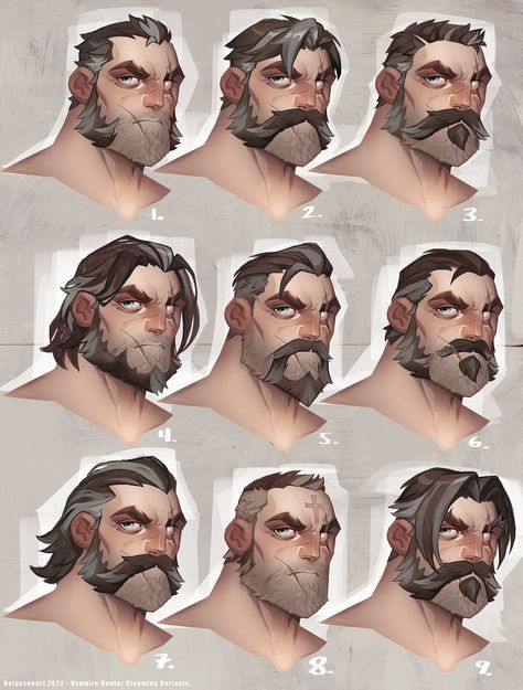 Johannes Helgeson, Bearded Characters, Beard Illustration, Beard Drawing, Vampire Hunter, Character Sketches, Character Design Male, Cartoon Character Design, Anatomy Art