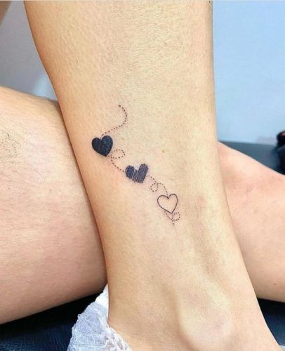 Discover 18 Unique Three Hearts Tattoo Designs for 2024: Inspiration for Symbolic Ink Art - Explore Now! 3 Initials Tattoo, Sister Tattoos 3 Sisters, Connected Hearts Tattoo, 3 Heart Tattoo Designs, Tattoo Ideas Daughters, 4 Hearts Tattoo, Simple Family Tattoos, 3 Hearts Tattoo Ideas, Hearts Tattoo Designs