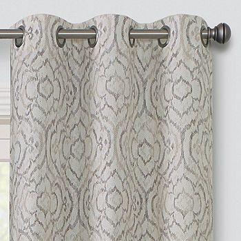 Regal Home Surfaces Ikat Scroll Light-Filtering Grommet Top Single Curtain Panel, Color: Ikat Scroll Linen - JCPenney Dining Room Curtains, Curtain Length, Curtains Width, Ikat Design, Curtains Living, Light Filter, Colorful Curtains, Curtain Panels, Transitional Style