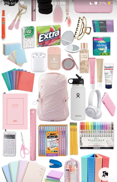 ￼ ￼ This is my school supplies 📚 Back To School Supplies Junior Year, Necessary School Supplies, High School Accessories, Aesthetic Things For School, School Bag Essentials 6th Grade, Back To School College Supplies, School Equipment List, Cute School Supplies For Middle School, Anti-theft School Bags For Back To School