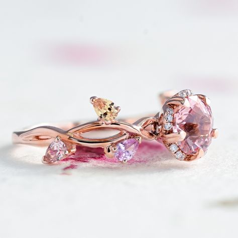 Whimsical Rings, Pink Engagement Rings, Engagement Rings Pink, Whimsical Engagement Ring, Rosé Pink, Pink Rings, Engagement Ring Pink, Whimsical Ring, Pink Sapphire Engagement Ring