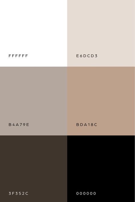 Modern Minimalist Color Scheme, Neutral Pallete Color Code, Minimalist Brand Color Palettes, Neutral Colour Palette Hex Codes, Brown Neutral Color Palette, Minimalist Wedding Color Palette, Warm Neutrals Color Palette, Black And White Pallet, Modern Color Palette Branding