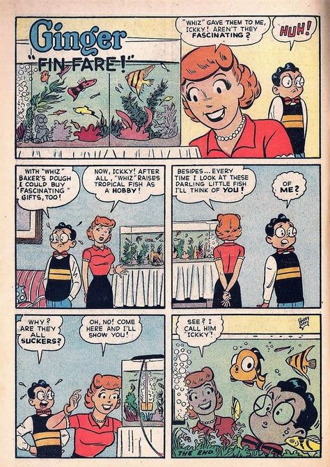 Archie Fans of Bob Montana, Harry Lucey, Dan DeCarlo, Samm Schwartz & more | Ginger #8 Dec 1953 Fin Fare | Facebook Dan Decarlo, Archie Comic Books, Archie Comics, Vintage Comics, Great Artists, All Art, Comic Art, Montana, Art Style