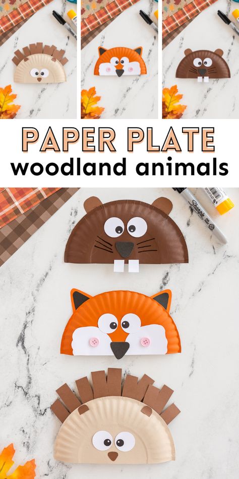 Preschool Forest Animals Theme, Preschool Woodland Animals Crafts, Woodland Animal Art Preschool, Camping Themed Art For Toddlers, Wilderness Crafts For Kids, Forest Animals Crafts For Toddlers, Woodland Animals Crafts Preschool, Wildlife Crafts For Kids, Woodland Creatures Crafts