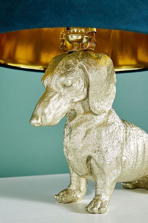 Dasher Dog Table Lamp | Anthropologie Anthropologie Lamp, Dog Lamp, Animal Lamp, Dog Table, Table Lamps Living Room, Dachshund Art, Living Room Decor Inspiration, Light Crafts, Statement Lighting