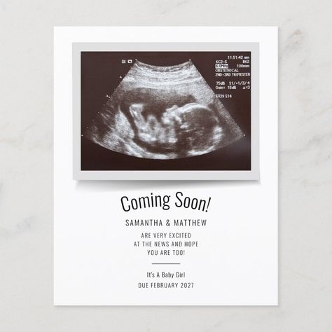 Budget Coming Soon Ultrasound Photo Pregnancy | #pregnancyannouncement #ultrasoundphoto #pregnant #expecting #sonogram #parents #pregnancyannouncementcards #momtobe #keepsake #comingsoon Baby Scan Ultrasound, Ultrasound Pregnancy Announcement, Baby Scan, Pregnancy Announcement Cards, Baby Shower Invitation Cards, Birth Announcement Card, Pregnancy Quotes, Pregnancy Birth, Pregnancy Week By Week