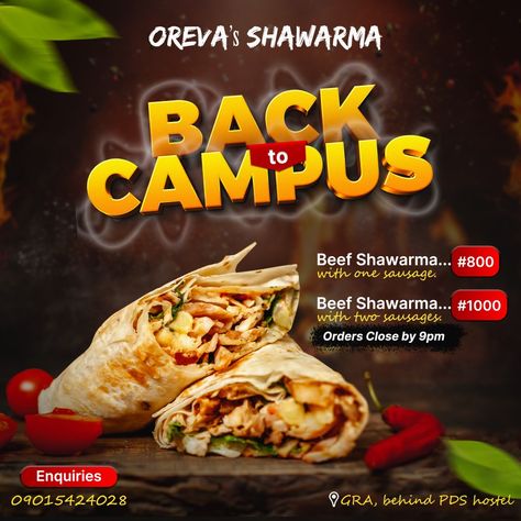 Shawarma Advertisement, Shawarma Design Ideas, Sharwama Flyer Design, Shawarma Flyer Design, Shawarma Poster, Shawarma Food, Business Posters, Food Delivery Packaging, Food Creatives