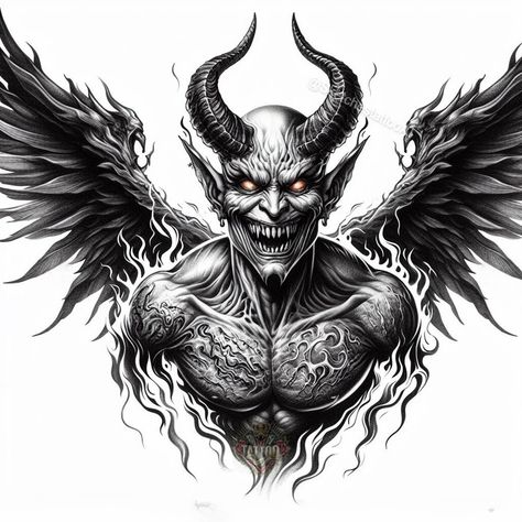 Tattoo sketches, tattoo ideas from my Telegram channel. Subscribe to busti and support the author, the price is less than a dollar. Link in the profile description. #tattoo #tattoos #sketch #tattooart #tattooideas #тату #татуировки #эскиз Dark Demon Tattoo, Demon Sketch Pencil, Satanic Tattoo Demons, Dramatic Tattoos, Devil Drawings Sketches, Demonic Tattoos For Men, Devil Tattoo Demons, Demon Back Tattoo, Half Angel Half Demon Tattoo