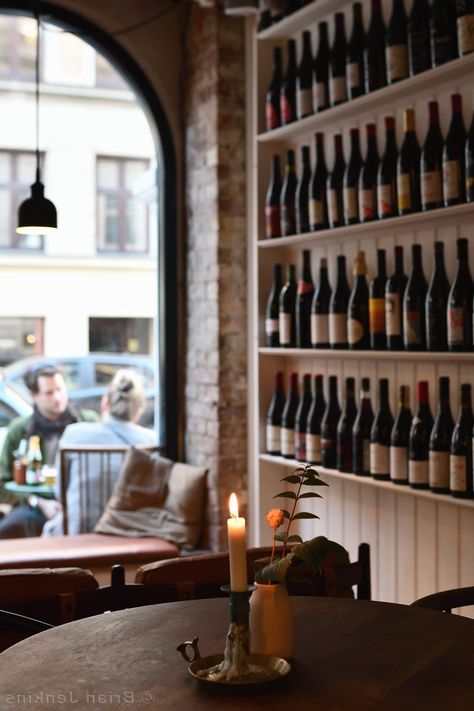 Sköl! 7 natural wine bars in Copenhagen | To Europe and Beyond Wine Bar And Shop, Copenhagen Wine Bar, European Wine Bar, Cozy Wine Bar, Copenhagen Bars, Community Table Restaurant, Wine Bar Interior Design, Wine Bar Aesthetic, French Wine Bar