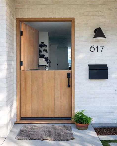 Dutch Doors Exterior, Ultra Modern Homes, Stable Door, Dutch Door, Door Designs, Entry Door, Humble Abode, Indoor Outdoor Living, House Numbers