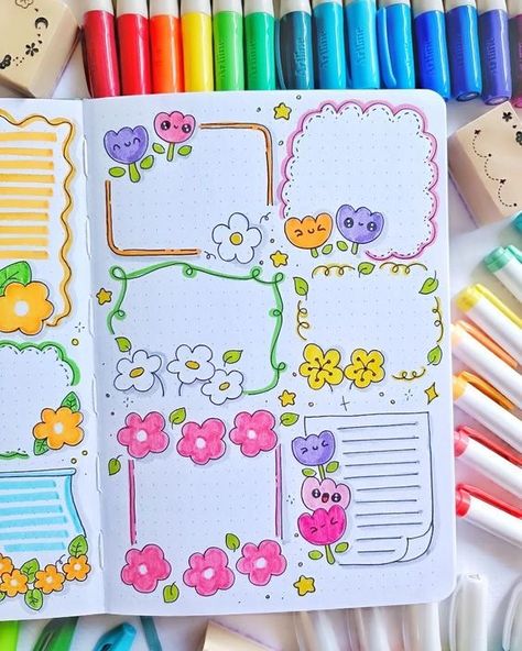 Planner Drawings Doodles, Diy Cute Diary, Cute Ideas For Journals, Notes Book Ideas, Cute Journals Ideas, Book Index Design, Art Journal Ideas Creative, Note Book Design Idea, Cute Designs For Notes