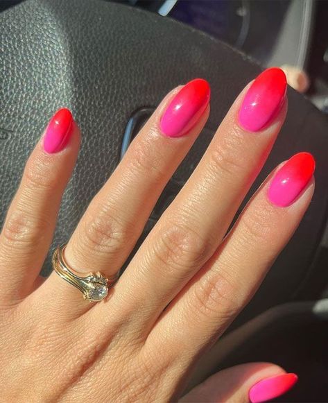 Bright Color Nail Designs, Bright Red Nails With Design, Neon Red Nails, Nail Notes, Summer Nails Bright, Red Summer Nails, Bright Summer Nails Designs, Summer Nails 2024, Beachy Nails