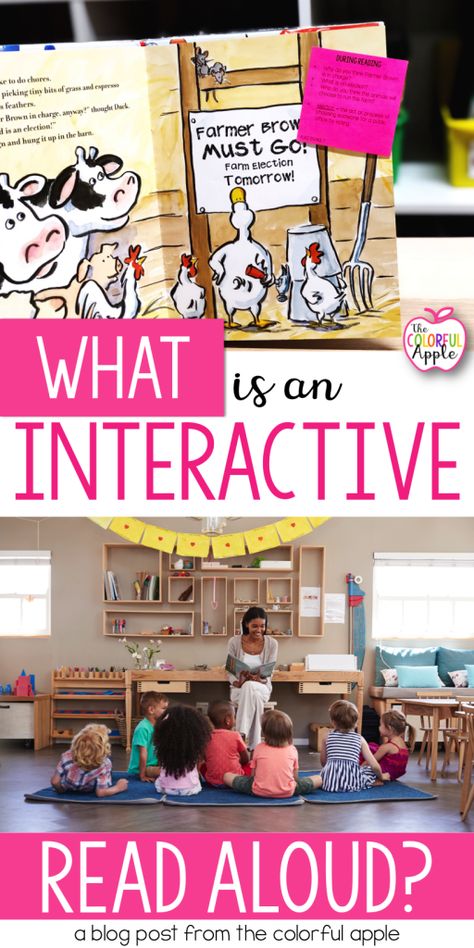 Interactive Read Aloud Kindergarten, Interactive Read Aloud Preschool, Reading Engagement Strategies, Read Alouds With Activities, Read Alouds Kindergarten, Interactive Reading Activities, Preschool Story Time, First Grade Books, Interactive Read Aloud Lessons