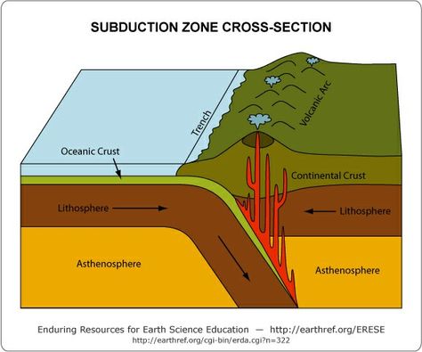 Geology Lessons, Subduction Zone, Plate Tectonics, Science Education, Lessons For Kids, Earth Science, Geology, Science, Education