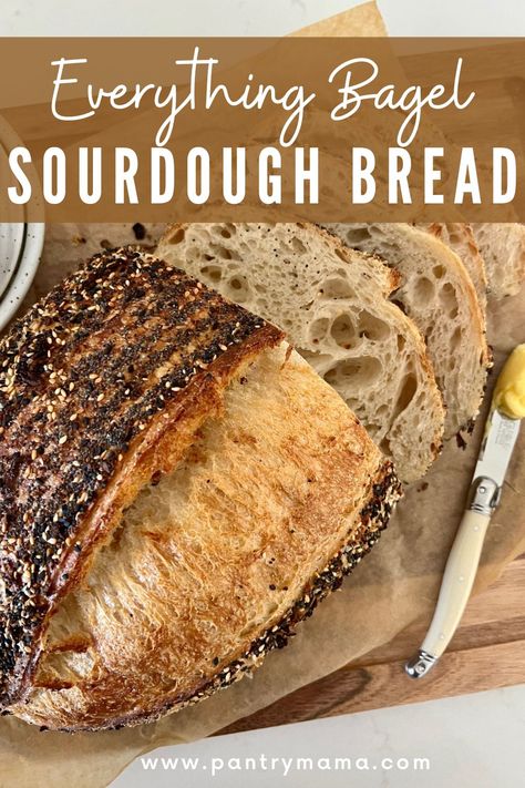 Everything Bagel Sourdough, Easy Sourdough Bread, Recipe Using Sourdough Starter, Bagel Bread, Everything Bagel Seasoning, Homemade Sourdough Bread, Sourdough Starter Recipe, Bagel Seasoning, Sourdough Baking