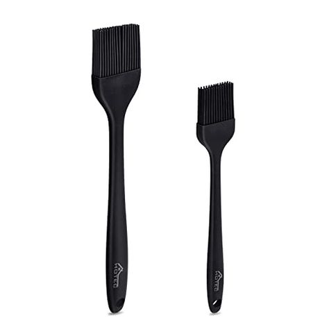 HOTEC Basting Brushes Silicone Heat Resistant Pastry Brushes Spread Oil Butter Sauce Marinades for BBQ Grill Barbecue Baking Kitchen Cooking BPA Free Dishwasher Safe (Black 2) Grill Barbecue, Basting Brush, Basting Brushes, Premium Food, Pastry Brushes, Silicone Brush, Butter Sauce, Cooking Skills, Adobo