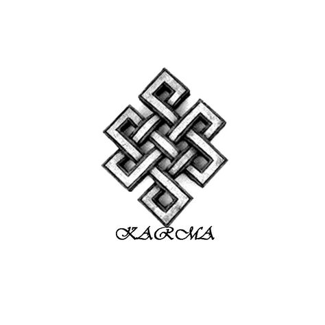 I want this on the back of my neck..without the word Karma tho Rebirth Tattoo Symbols, Karma Tattoo Symbol, Eternal Knot, Plane Tattoo, Karma Tattoo, Yoga Tattoos, Forearm Band Tattoos, Knot Tattoo, Leo Tattoos