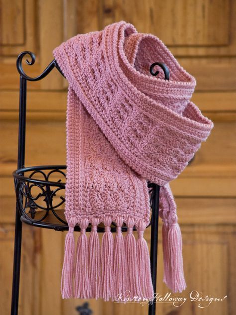 The beautiful La Vie En Rose Ladies Scarf is an easy free crochet pattern that crocheters of all skill levels, from beginner to experienced, will enjoy making Crochet Hangers, Simple Scarf Crochet Pattern, Crochet Scarfs, Rose Scarf, Ladies Scarf, Crochet Cowl Pattern, Crochet Scarf Pattern Free, Crocheted Items, Beautiful Scarf