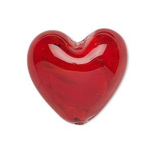 Bead, lampworked glass, red with silver-colored foil, 28x28mm puffed heart. Sold individually. Red Color Things, Red Heart Png, Red Objects, Items Png, Red Items, Red Png, Red Icons, Red Icons:), Fire Mountain