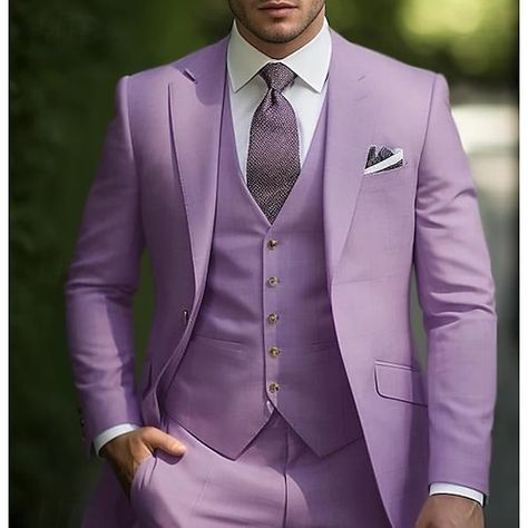 Powder Blue Suit Wedding, Lilac Wedding Suit Men, Lilac Groom Suit, Purple Homecoming Suit, Tangled Wedding Suit, Lilac Wedding Suit, Purple Wedding Suit Men, Light Purple Suits For Men, Lavender Wedding Suit