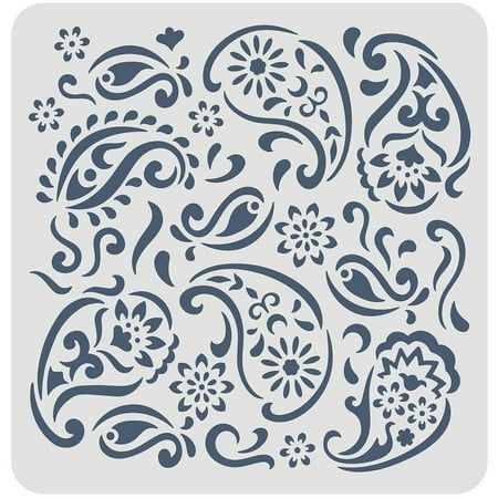 1pc Paisley Stencil 30x30cm Mandala Paisley Stencil Template Plastic Paisley Flowers Pattern Stencil Large Reusable Vintage Paisley Stencil Paisley Stencil, Painting On Walls, Mandala Paisley, Clear Plastic Sheets, Pattern Stencil, Paisley Flower, Mandala Stencils, Paisley Art, Vintage Paisley