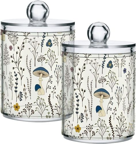 Amazon.com: xigua Cactus Qtip Holder with Lid,2Pack Clear Plastic Apothecary Jars Bathroom Storage Containers for Cotton Swab,Cotton Ball,Floss Picks,Tea,Coffee: Home & Kitchen Apothecary Jars Bathroom, Bathroom Jars, Match Jar, Bathroom Containers, Floss Picks, Glass Apothecary Jars, Small Flower Pots, Clear Jars, Clear Glass Jars