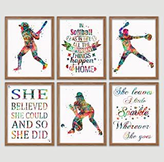 Softball Bedroom Decor, Girls Softball Room, Girls Sports Bedroom, Softball Room Decor, Softball Bedroom, Softball Decor, Softball Room, Softball Decorations, Kids Sports Room