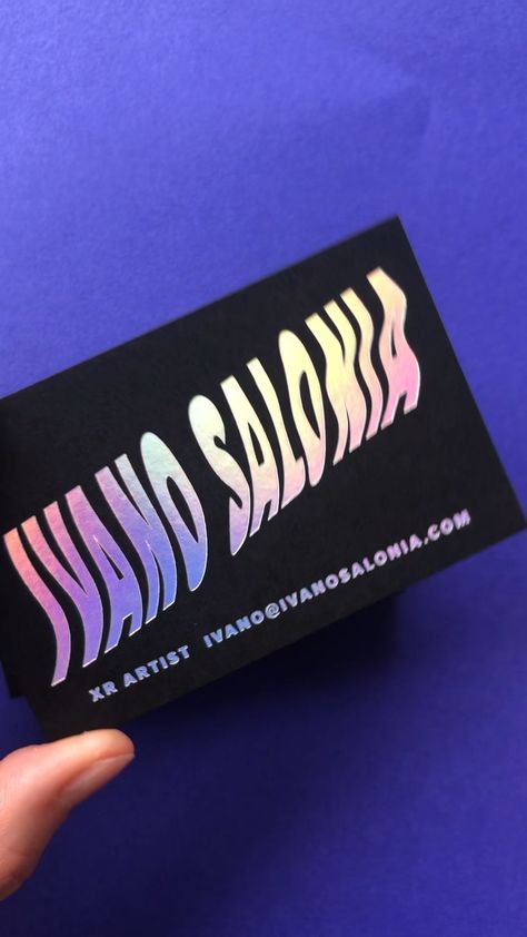 Holographic Logo, Business Card Design Minimal, Business Card Design Minimalist, Holographic Print, Foil Business Cards, Beauty Business Cards, Graphic Design Business Card, Professional Business Card Design, Professional Business Card