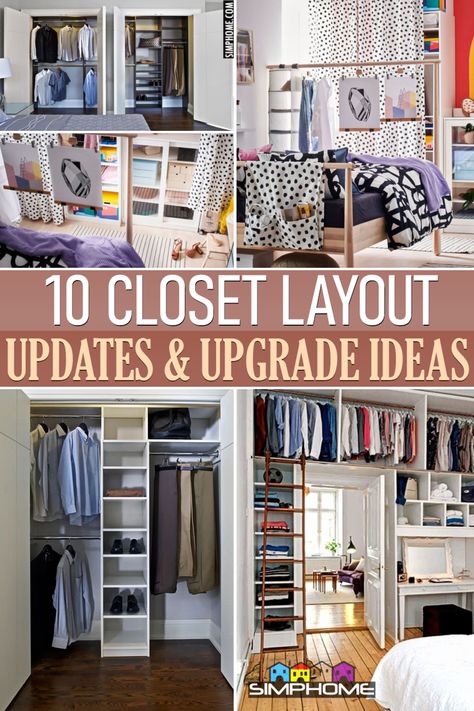 Nice 10 Closet Layout Ideas for you Allabouthome Small Area Closet Ideas, Bedroom Closet Organization Ideas Layout, Small Closet Layout Ideas, Closetmaid Ideas Layout, Small Closet Design Layout, Closet Layout Ideas, Square Closet, Small Closet Design, Hidden Closet