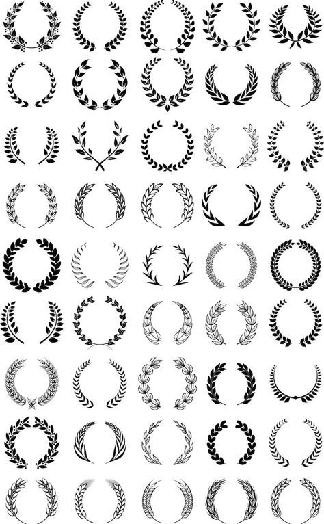 Oak Wreath Tattoo, Filligree Tattoos Designs, Necklace Tattoo Women, Greek Laurel, Laurel Wreath Tattoo, Ankle Band Tattoo, Wreath Tattoo, Laurel Wreath Logo, Art Deco Elements