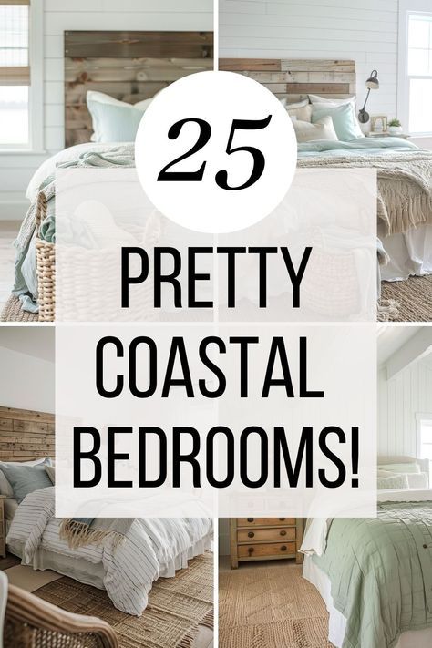 Looking for coastal bedroom inspiration? Explore 25 designs that combine modern farmhouse style with cozy, neutral decor. Perfect for creating a relaxing retreat. Small Coastal Guest Bedroom, Coastal Bedroom Ideas Master Suite, Farmhouse Coastal Bedroom, Cozy Coastal Bedroom, Modern Coastal Bedroom Ideas, Coastal Guest Bedroom, Coastal Farmhouse Bedroom, Country Coastal Decor, Rm Style