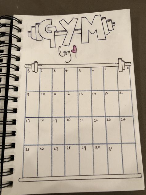 Fitness Dot Journal, Gym Tracker Bullet Journal, Gym Bullet Journal, Workout Log Bullet Journal, Gym Journal Ideas, Bullet Journal Sport, Pixel Notebook, Gym Journal, Gym Diary