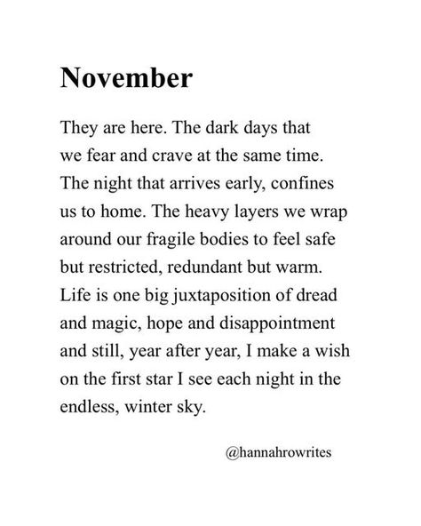 HannahRoWrites on Instagram: "Hibernation season has begun. #hannahrowrites #poetrymondays #monthlypoems #november #winter" Poems About November, Hibernation Quotes, November Poems, Winter Season Quotes, November Poetry, November Poem, Autumn Text, Grey November, November Vibes