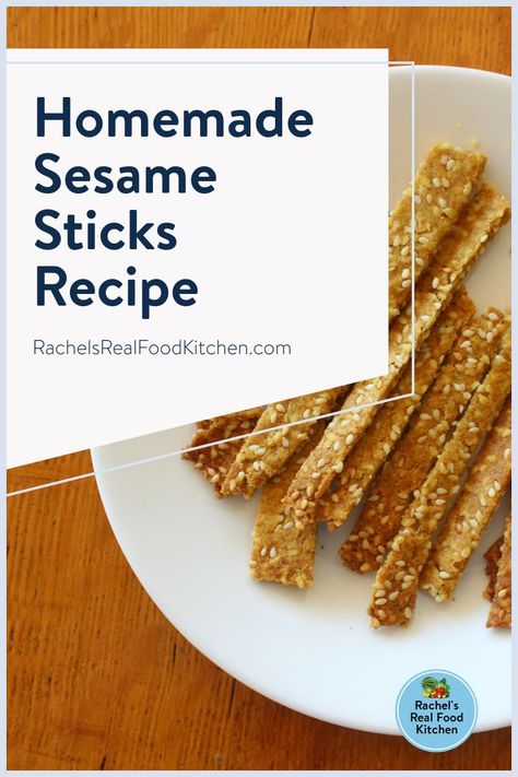 Sesame Sticks Recipe Snacks, Sesame Sticks Recipe, Sesame Snacks, Healthy Portable Snacks, Savory Cookies, Shower Foods, Keto Crackers, Chip Recipes, Sesame Sticks