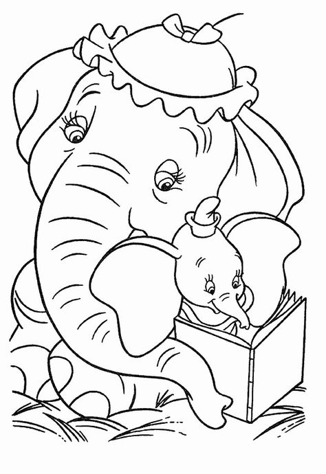 Dumbo Coloring Pages - Best Coloring Pages For Kids Dumbo Painting Easy, Dumbo Coloring Pages, Dumbo Drawing, Dumbo Movie, Laughing Colors, Dumbo Disney, Mom Coloring Pages, Train Coloring Pages, Best Coloring Pages