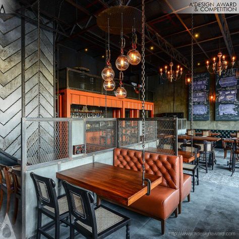 the-urban-foundry-by-ketan-jawdekar-1 Urban Lounge Design, Industrial Pub Design, Urban Restaurant Design, Bbq Restaurant Design, Industrial Restaurant Design, Urban Bar, Mexican Restaurant Decor, Bbq Shed, Garage Design Interior